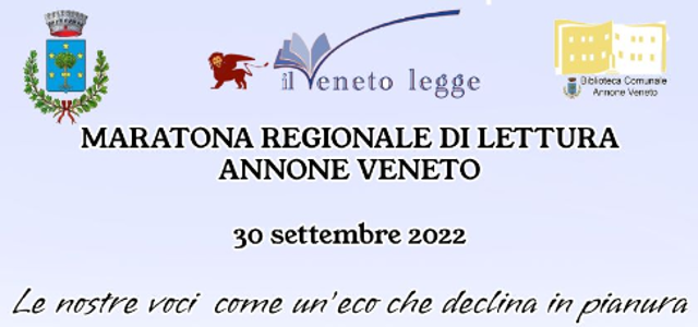 Maratona regionale di lettura "Il Veneto legge"  Venerdì 30.09.2022