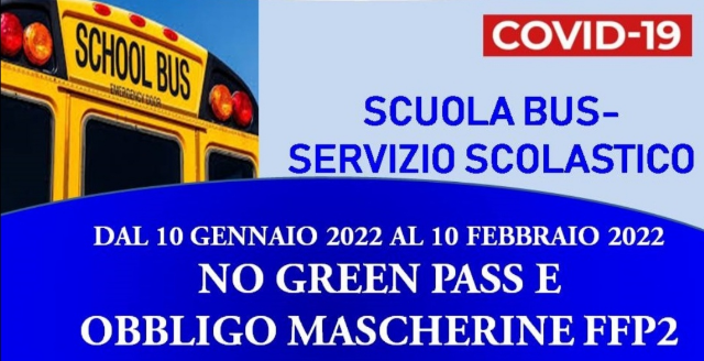 Scuolabus:  Obbligo Mascherine FFP2